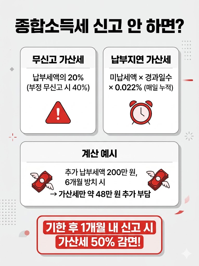 종합소득세 가산세 경고 인포그래픽