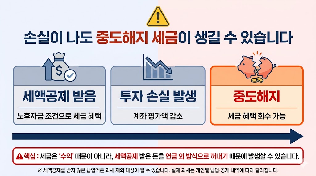 연금저축펀드 손실 중도해지 세금 주의 세액공제 회수 구조